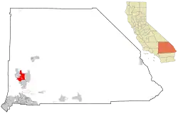 Location of Victorville in San Bernardino County, California