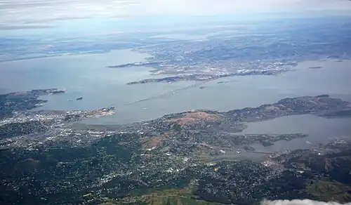 Looking north into San Pablo Bay at the Richmond-San Rafael Bridge, 2010