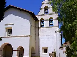 Bell-gable at Mission San Juan Bautista, United States.