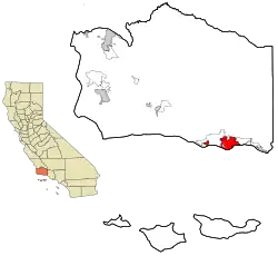 Location in Santa Barbara County and the state of California