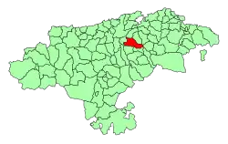 Location of Santa María de Cayón