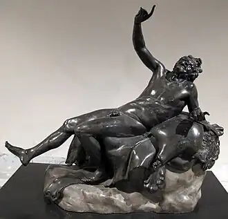 Statue of a drunken satyr, from the Villa