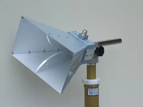 Microwave horn antenna bandwidth 0.8–18&nbsp;GHz