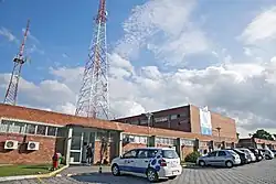 Headquarters of the main station in the Mercês neighborhood in Curitiba.