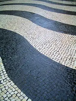 The Senado Square's distinctive tiled pattern in Macau
