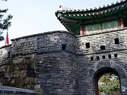 Seen from the spur (Original wall visible)