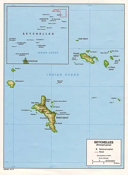 Map of the Seychelles