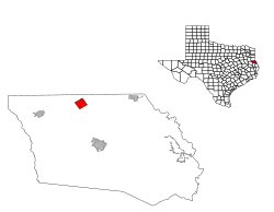 Location within Shelby County (left) and Texas
