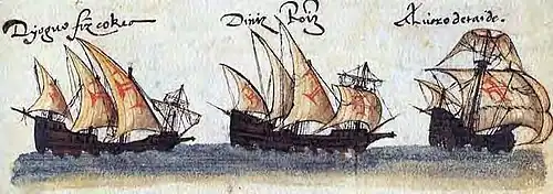 Square-rigged caravel – Round caravel. The most enduring and replicated model of the ships with this name, and predecessor of other ships of the range.