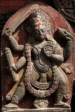 Image 65Vishnu holding his legendary sword Nandaka (from List of mythological objects)