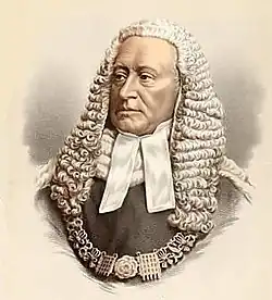 portrait of a man with an ornate collar and long white wig