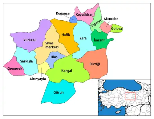 Districts of Sivas