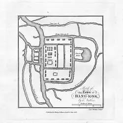 A map of Bangkok in the 1820s; from the journal of the diplomatic mission to Siam and Cochin-China by John Crawfurd
