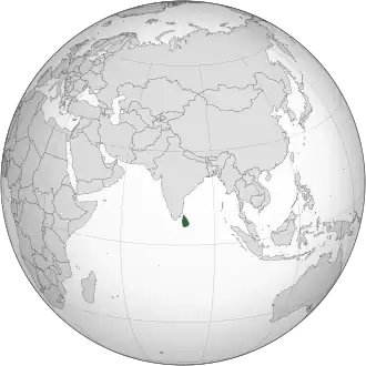 Location of Sri Lanka