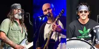 The Stöner lineup, from left to right: Brant Bjork, Nick Oliveri and Ryan Güt.