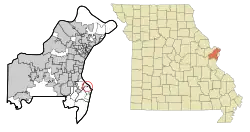 Location of Bella Villa, Missouri