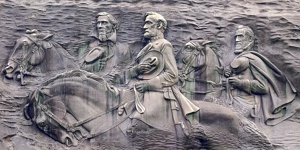 Confederate Memorial (1917–1972), Stone Mountain, Georgia. Hancock supervised its completion, 1964–1972
