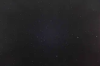 Black level compensation: the darkest point in the digital picture was set to zero luminance, in order to reduce the visible stray light. However, blue light caused by Rayleigh scattering is visible in the center of the image.