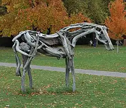 "Styx" (2002), by Deborah Butterfield, sits on Ankeny Field