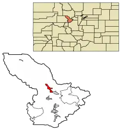 Location of Silverthorne in Summit County, Colorado.