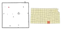 Location within Sumner County and Kansas