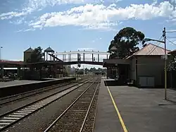 Northbound view from Platform 1, February 2007, prior to the electrification of the line