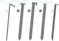 A range of tent peg profiles.