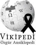 Turkish Wikipedia logo displayed in memory of the victims of 2023 Turkey–Syria earthquake (2023)