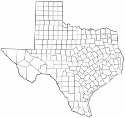 Location of Quemado, Texas