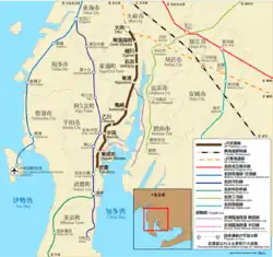 An image of a geographically accurate Taketoyo Line route map, annotated in Japanese.