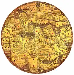 Mappamondo Borgiano, also known as "Tavola di Velletri", consisting of two copper tablets (1430)