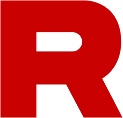 A red 'R' in sans-serif font
