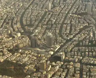 Aerial view of the mall and surrounding area