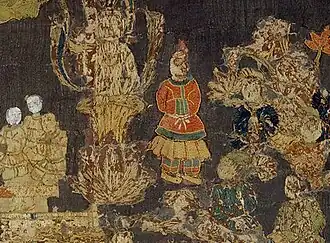 A man depicted in the Tenjukoku Mandala embroidery