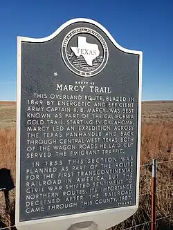 Route of Marcy Trail - Canadian - Hemphill County ~ Marker Number: 4369