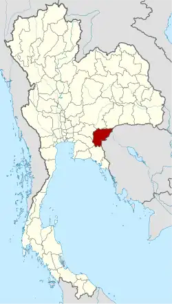 Map of Thailand highlighting Sa Kaeo province