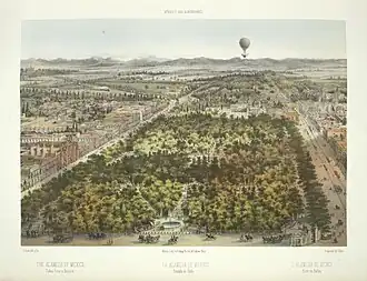 The Alameda of Mexico, taken from a balloon, Casimiro Castro, ca. 1869. New York Public Library.[12]