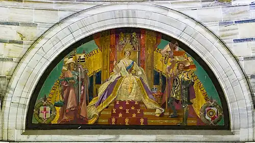 Gallery under the dome with scenes from the life of Queen Victoria: 1. The Apotheosis of Queen Victoria’s reign