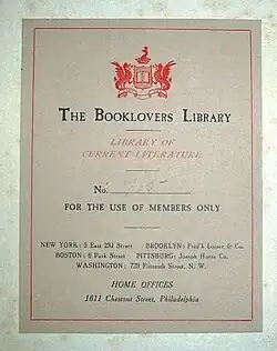 Booklovers Library bookplate