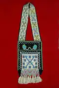 Ojibwa bag with decorative beadwork; this particular bag was probably made for a child