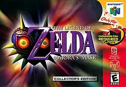 A heart-shaped mask with yellow eyes and spikes around the edges stands behind the title of the game.