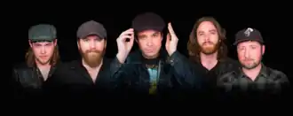 The Stanfields in 2015. L–R: Dillan Tate, Jason MacIsaac, Jon Landry, Calen Kinney, Mark Murphy