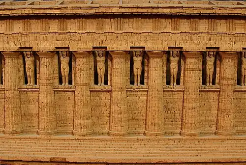Model of Ancient Greek, Temple of Olympian Zeus, Agrigento, Sicily, original 5th century BC, Agrigento museum