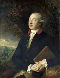 Painting of a man with a book under his arm