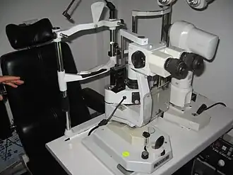 A Goldmann tonometer