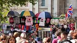 Image 36A tourist stall selling various London and United Kingdom related souvenirs on the edge of Trafalgar Square on the Strand (from Tourism in London)
