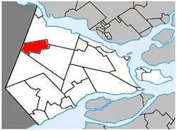 Location within Vaudreuil-Soulanges RCM