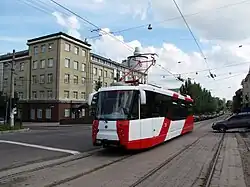 A LM-2008 tram in operation in 2012