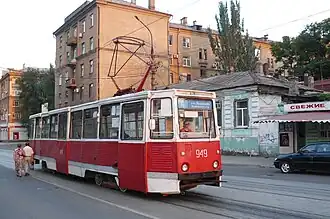 A tram in Mariupol in June 2012
