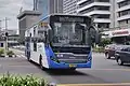 TransJakarta articulated buses at Corridor 1 Busway